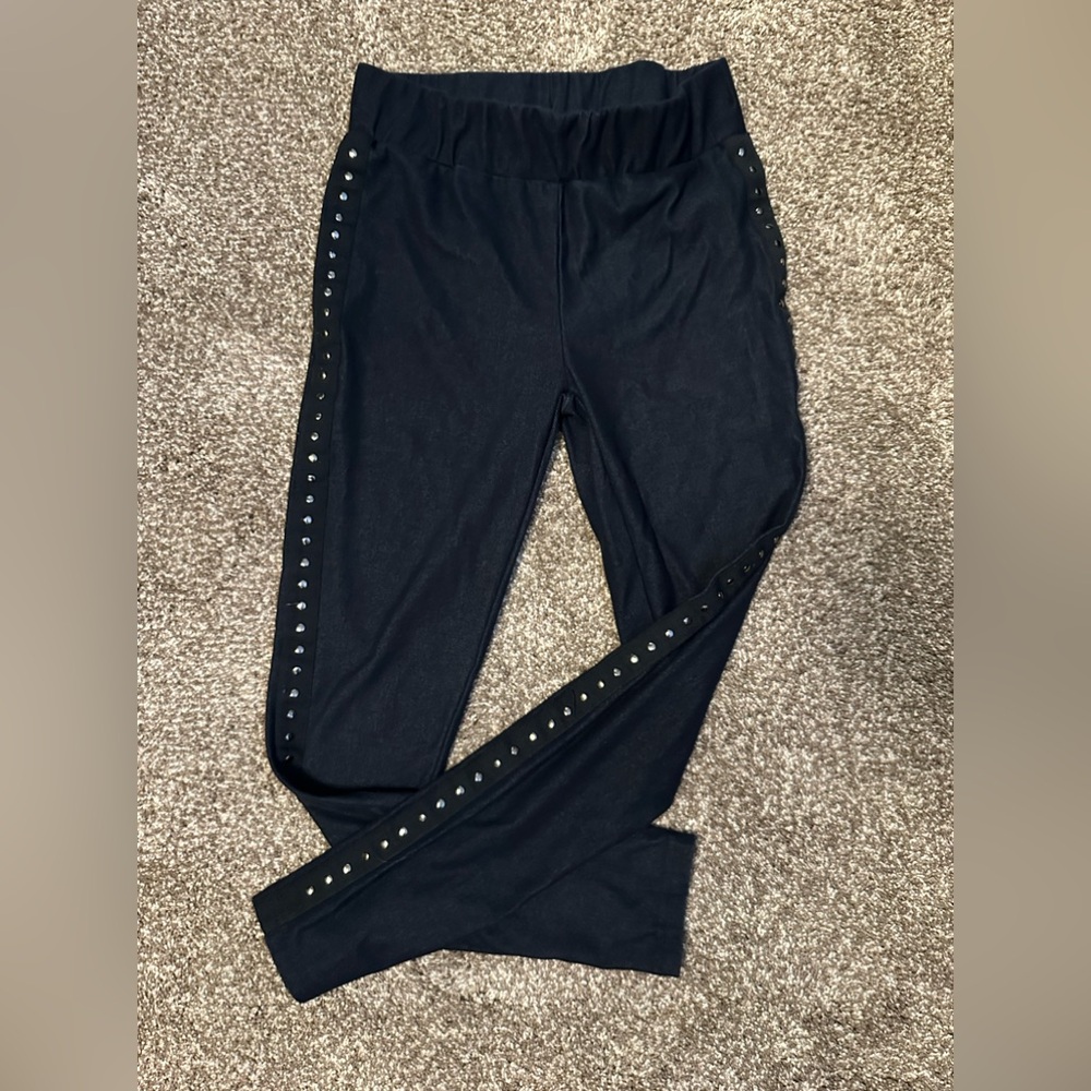 VENUS Dark Blue Jeggings Size S Side Dots